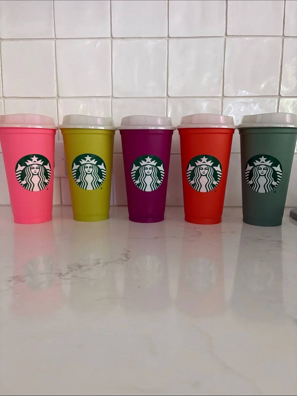 NWOT Starbucks Holiday Cups + Color Reusable Cups - Bundle of 9